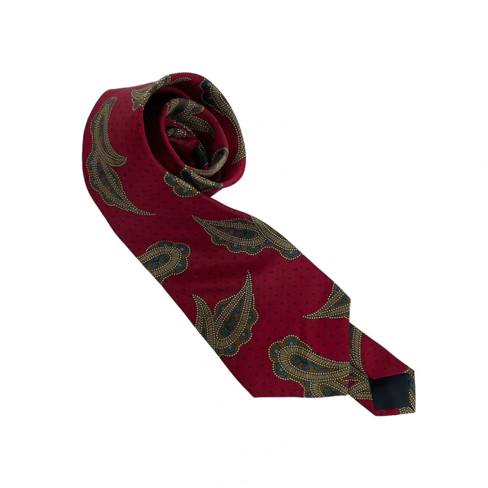 Liberty of London Mens Necktie‎ Silk Tie Burgundy Paisley